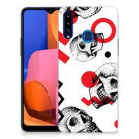 Silicone Back Case Samsung Galaxy A20s Skull Red