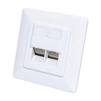 Cat6 dubbele inbouwdoos - Netwerkaansluiting