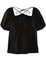 MUNTHE blouse à ornements en cristal - Noir