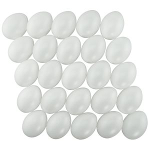 50x stuks witte hobby knutselen eieren van plastic 6 cm