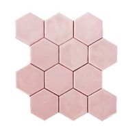 Terre d'Azur Hexagonale Mosaic wandtegel 28x30cm roze - thumbnail