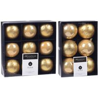 Kerstversiering kunststof kerstballen goud 6 en 8 cm pakket van 45x stuks