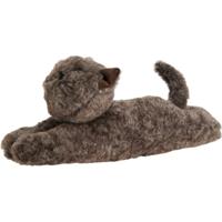 Deurstopper gewicht - dieren thema Katje - 1 kilo - donkergrijs - polyester - 38 x 11 cm - Poes