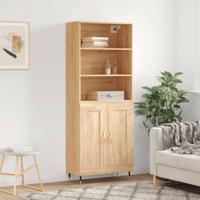 Hoge kast 69,5x34x180 cm bewerkt hout sonoma eikenkleurig