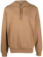 Lacoste hoodie en coton à patch logo - Marron