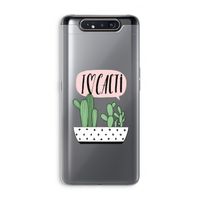 I love cacti: Samsung Galaxy A80 Transparant Hoesje I love cacti: Samsung Galaxy A80 Transparant Hoesje
