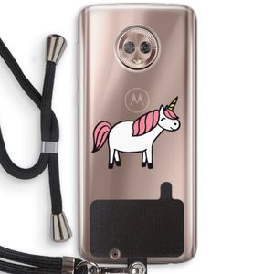 Eenhoorn: Motorola Moto G6 Transparant Hoesje met koord