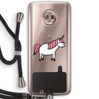 Eenhoorn: Motorola Moto G6 Transparant Hoesje met koord