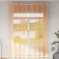 Gordijnen voile met doorvoertules 2 st 140x260 cm oranje