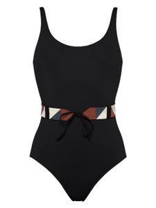 ERES maillot de bain Damier à taille ceinturée - Noir