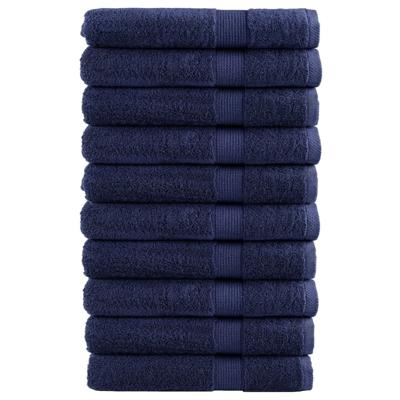 VidaXL Handdoeken solund 10 st 600 g/m² 100x200 cm marineblauw