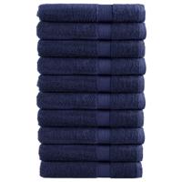 VidaXL Handdoeken solund 10 st 600 g/m² 100x200 cm marineblauw