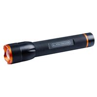 BLACK+DECKER LED Zaklamp 350 Lumen - 6W - 200M Bereik - 3 Lichtstanden: Hoog, Laag, Pulserend - Zwart/Oranje