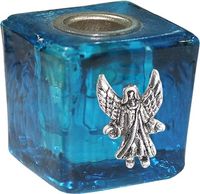 Kaarshouder Mini Kubusvorm Turquoise - Engel Melchizedech