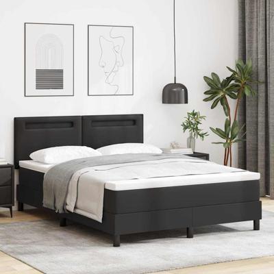 Bedframe met matras met matras Zwart 140 x 200 cm Kunstleer