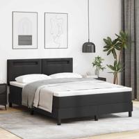 Bedframe met matras met matras Zwart 140 x 200 cm Kunstleer