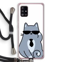 Cool cat: Samsung Galaxy A51 5G Transparant Hoesje met koord