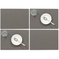 Wicotex luxe Placemats Plain - Set van 8x stuks - donkergrijs - 43 x 30 cm - Met anti slip laag - Te