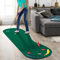 300 x 96 cm Golfputtingmat Golfmat voor Binnen en Buiten Opvouwbare Golfoefenmat met 3 Putting Cups en 1 Vlag Putting Green Golf Trainingsmat