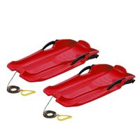 Prosperplast set van 2x stuks kinder winter Slee Hornet 80cm met Rem Rood