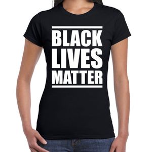 Black lives matter politiek protest  / betoging shirt anti discriminatie zwart voor dames 2XL  -