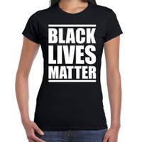 Black lives matter politiek protest  / betoging shirt anti discriminatie zwart voor dames 2XL  -