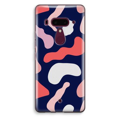 Memphis Shapes Pink: HTC U12+ Transparant Hoesje