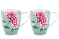 Pip Studio Blushing Birds Set/2 Mokken Blauw Groot