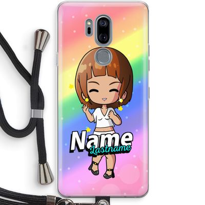 Chibi Maker vrouw: LG G7 Thinq Transparant Hoesje met koord
