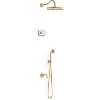 Regendouche set electronisch Tres Shower Technology Classic | Inbouw | Thermostaatkraan | 3-weg | Vintage | Messing mat