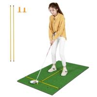 Golf Oefenmat 152 x 92 cm Golf Oefenmat met 2 Golf Tees en 2 Alignment Sticks 6 Voorgeboorde Tee Gaten voor Binnen/Outdoor Gebruik