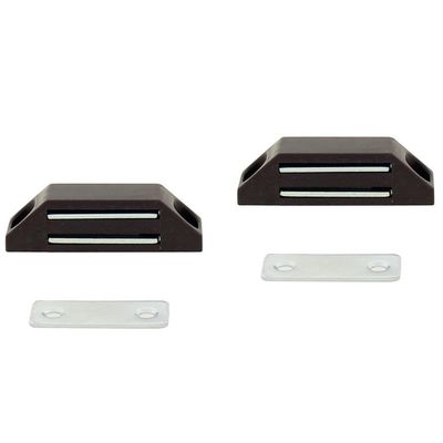 2x stuks magneetsnapper / magneetsnappers met metalen sluitplaat bruin 6 x 3,8 x 1,6 cm