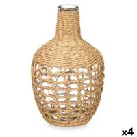 Decoratieve Karaf Gift Decor Bruin Transparant Hout Kristal 17 x 31 x 17 cm 20 x 31 x 20 cm 5,5 x 30 x 5,5 cm (4 Stuks)
