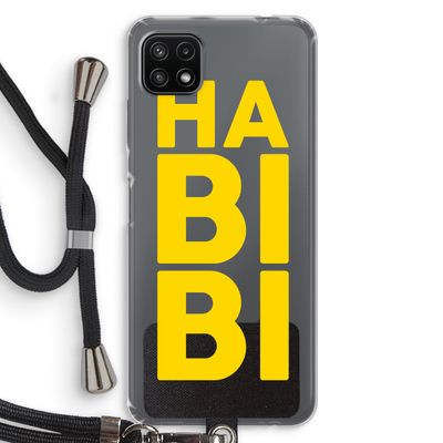 Habibi Majorelle : Samsung Galaxy A22 5G Transparant Hoesje met koord