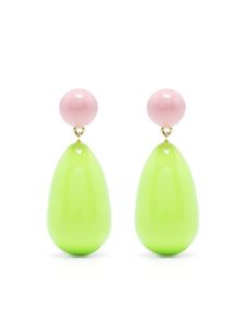 Eshvi boucles d'oreilles pendantes en émail - Vert