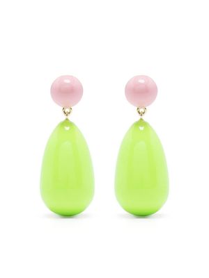 Eshvi boucles d'oreilles pendantes en émail - Vert