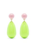 Eshvi boucles d'oreilles pendantes en émail - Vert