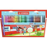 STABILO power, viltstift, tot 8 weken zonder dop, etui met 30 kleuren