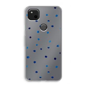Blauwe stippen: Google Pixel 4a Transparant Hoesje
