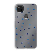 Blauwe stippen: Google Pixel 4a Transparant Hoesje