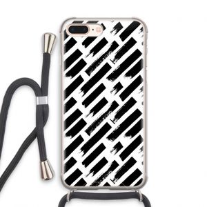 Zwarte vegen: iPhone 7 PLUS Transparant Hoesje met koord