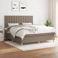 Boxspring met matras stof taupe 160x200 cm