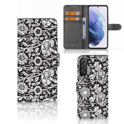 Samsung Galaxy S22 Plus Hoesje Black Flowers Samsung Galaxy S22 Plus Hoesje Black Flowers