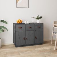 Dressoir 100x40x75 cm massief grenenhout grijs - thumbnail