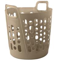 Flexibele wasmand - beige - 45 liter - kunststof - 41 x 44 x 48 cm