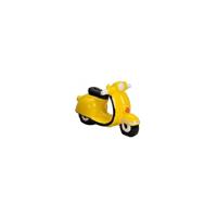 Spaarpot scooter - geel - 20 x 10 cm - polystone - rubber dop