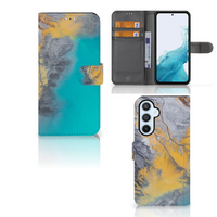 Samsung Galaxy A54 5G Bookcase Marble Blue Gold - thumbnail