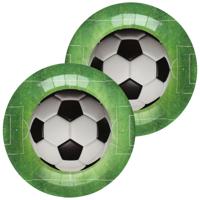 Santex Voetbal thema feest bordjes - 20x stuks - 23 cm - EK/WK themafeest