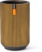 Capi nature groove indoor hoog vaas 14x22 cm zwart goud