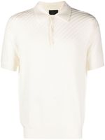 Brioni polo en maille nervurée - Blanc